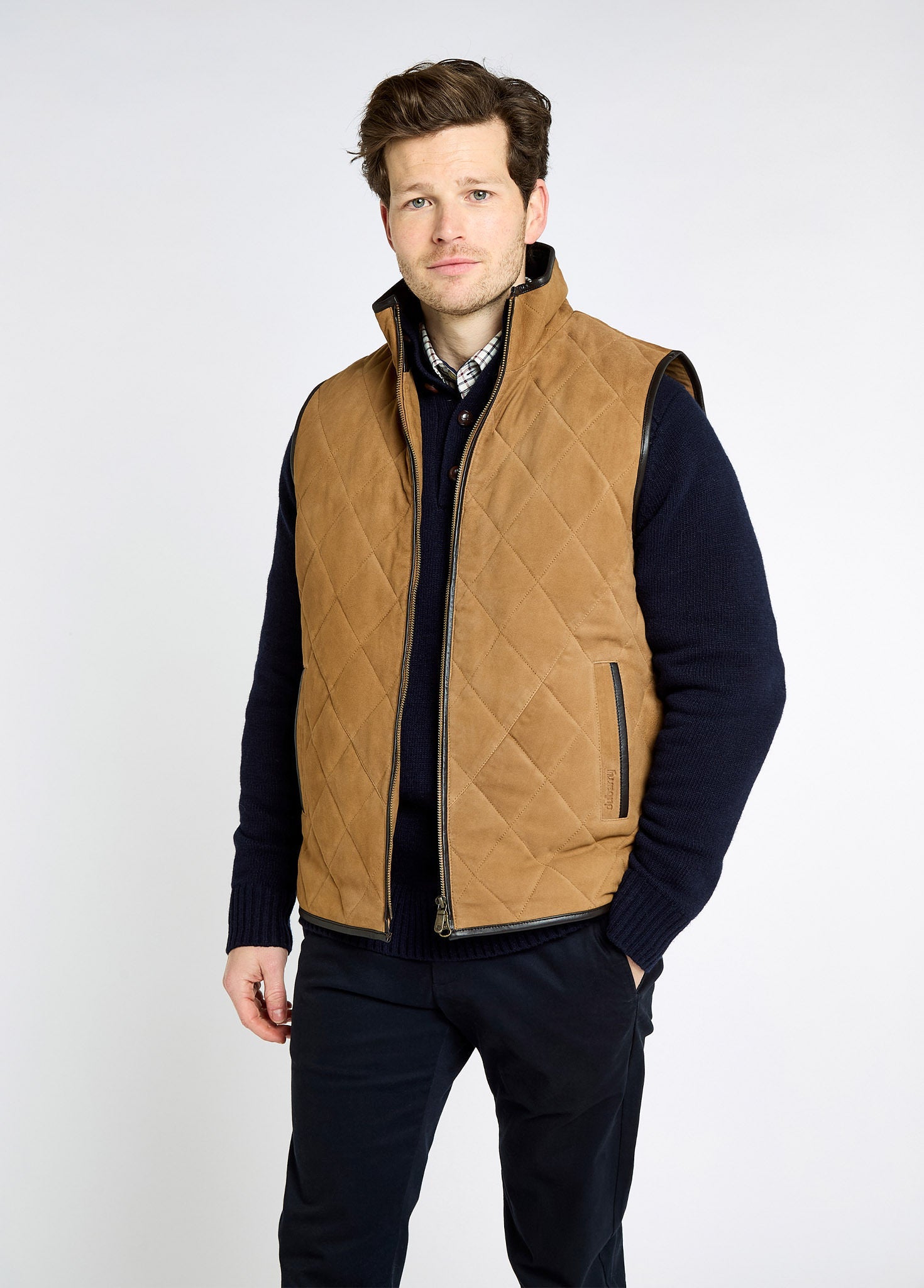 Bellamont Men's goat suede Vest - Tan