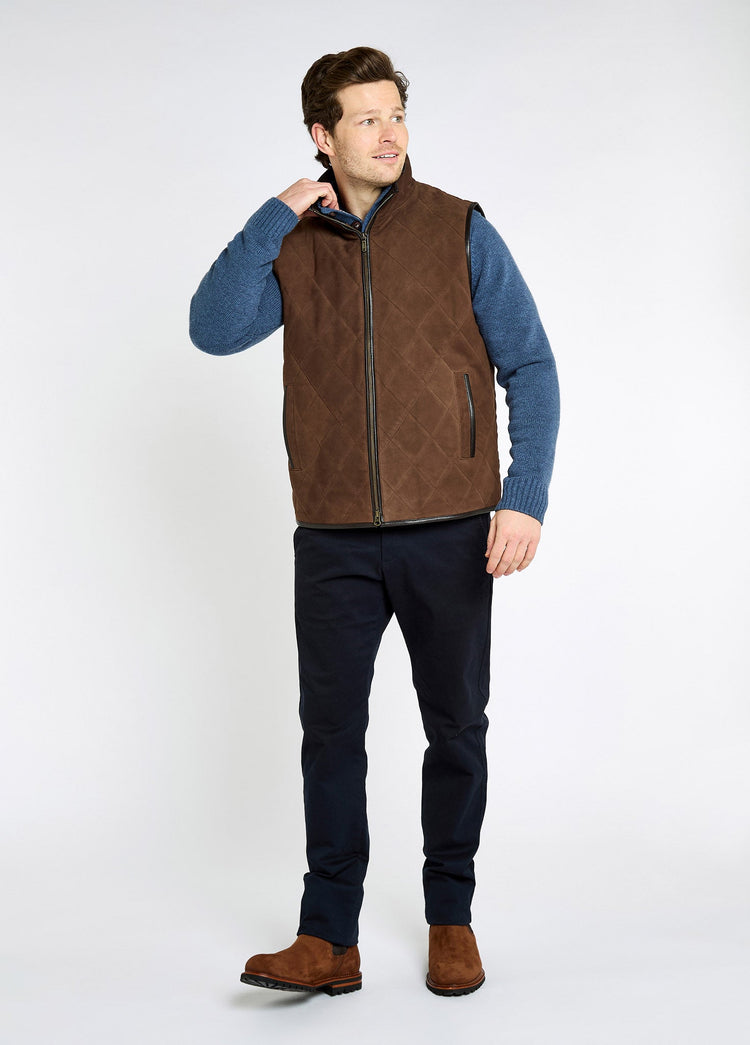 Bellamont Men's goat suede Vest - Walnut