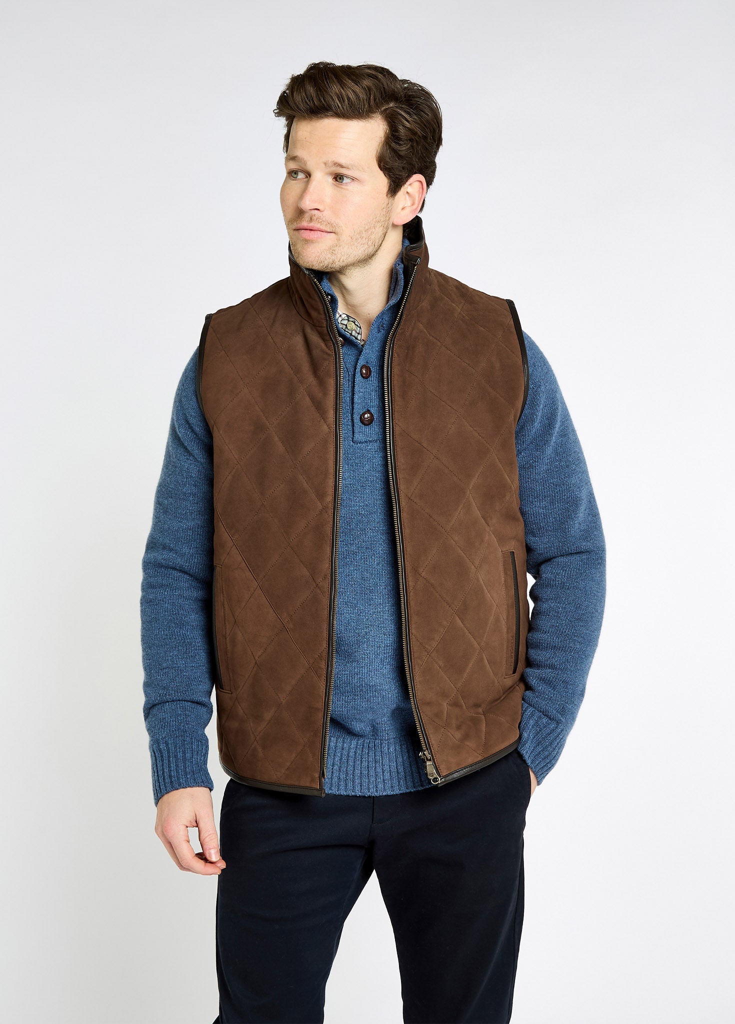 Bellamont Men's goat suede Vest - Walnut