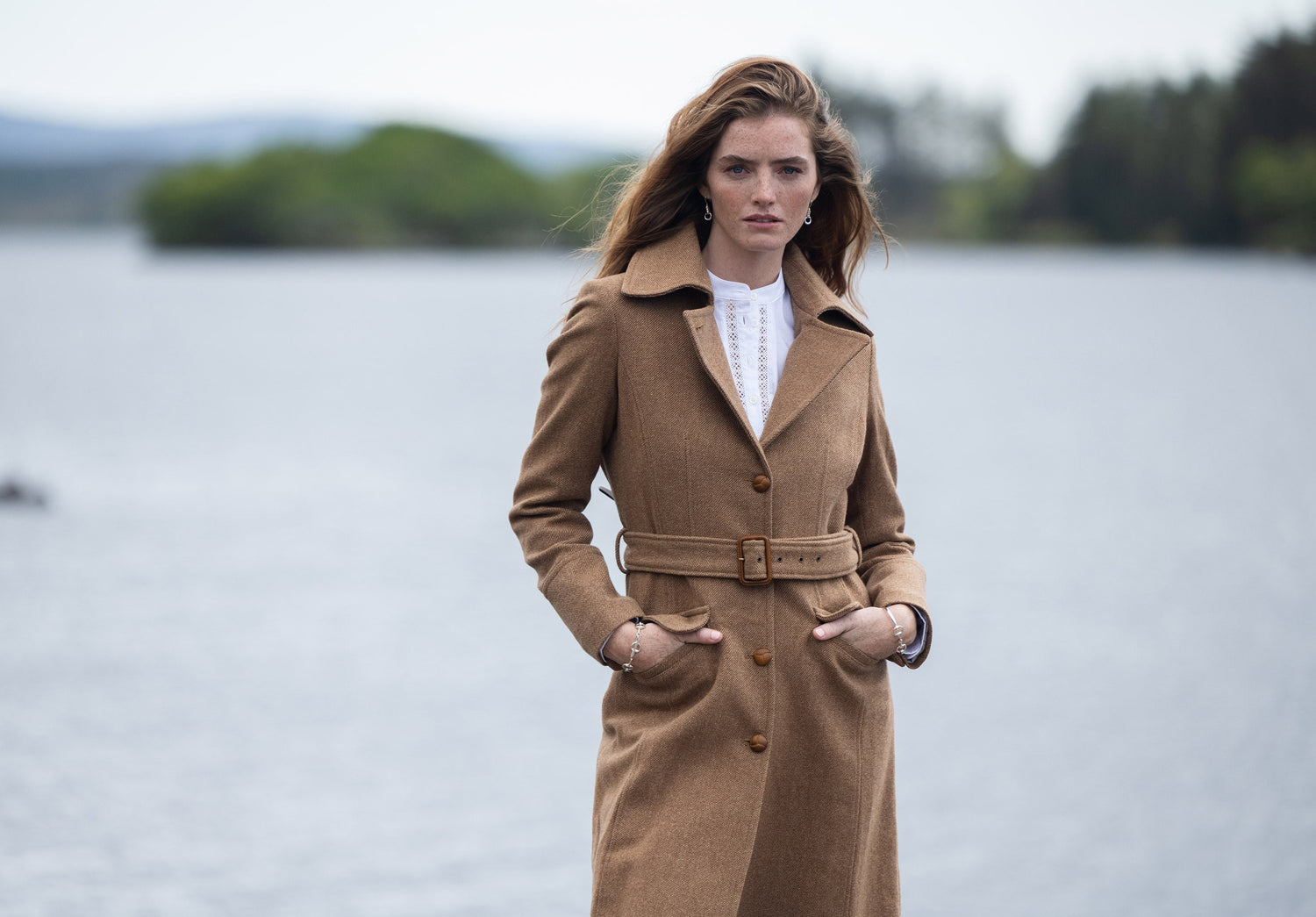 Brookvale Fitted tweed coat - Camel Twill