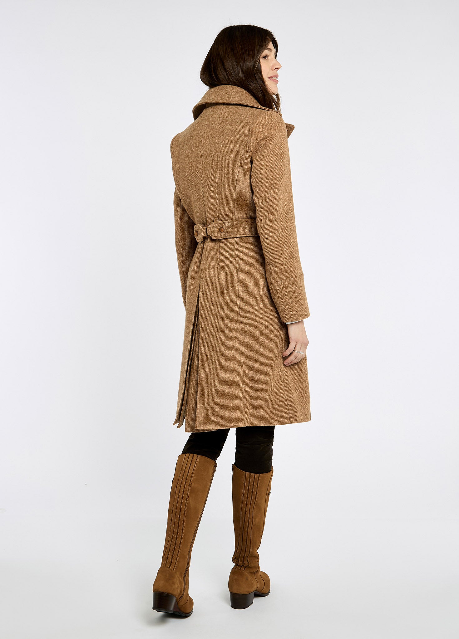 Brookvale Fitted tweed coat - Camel Twill