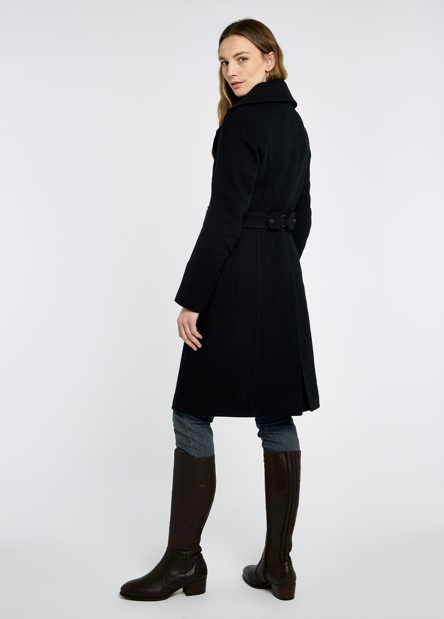 Brookvale Fitted tweed coat - French Navy
