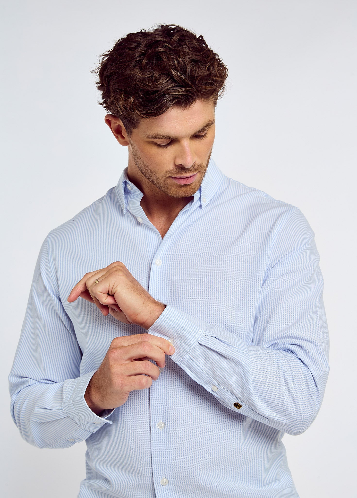 Clontarf Men’s Oxford Shirt - Blue Multi Stripe