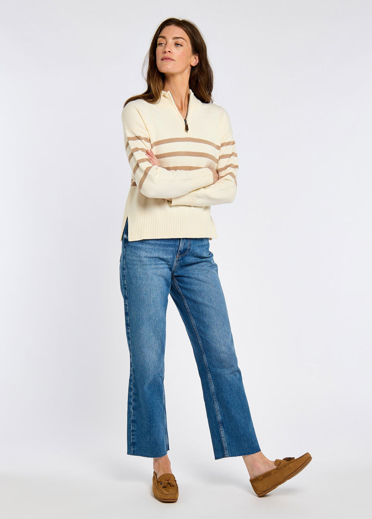 Fonthill Women’s zip neck sweater- oyster
