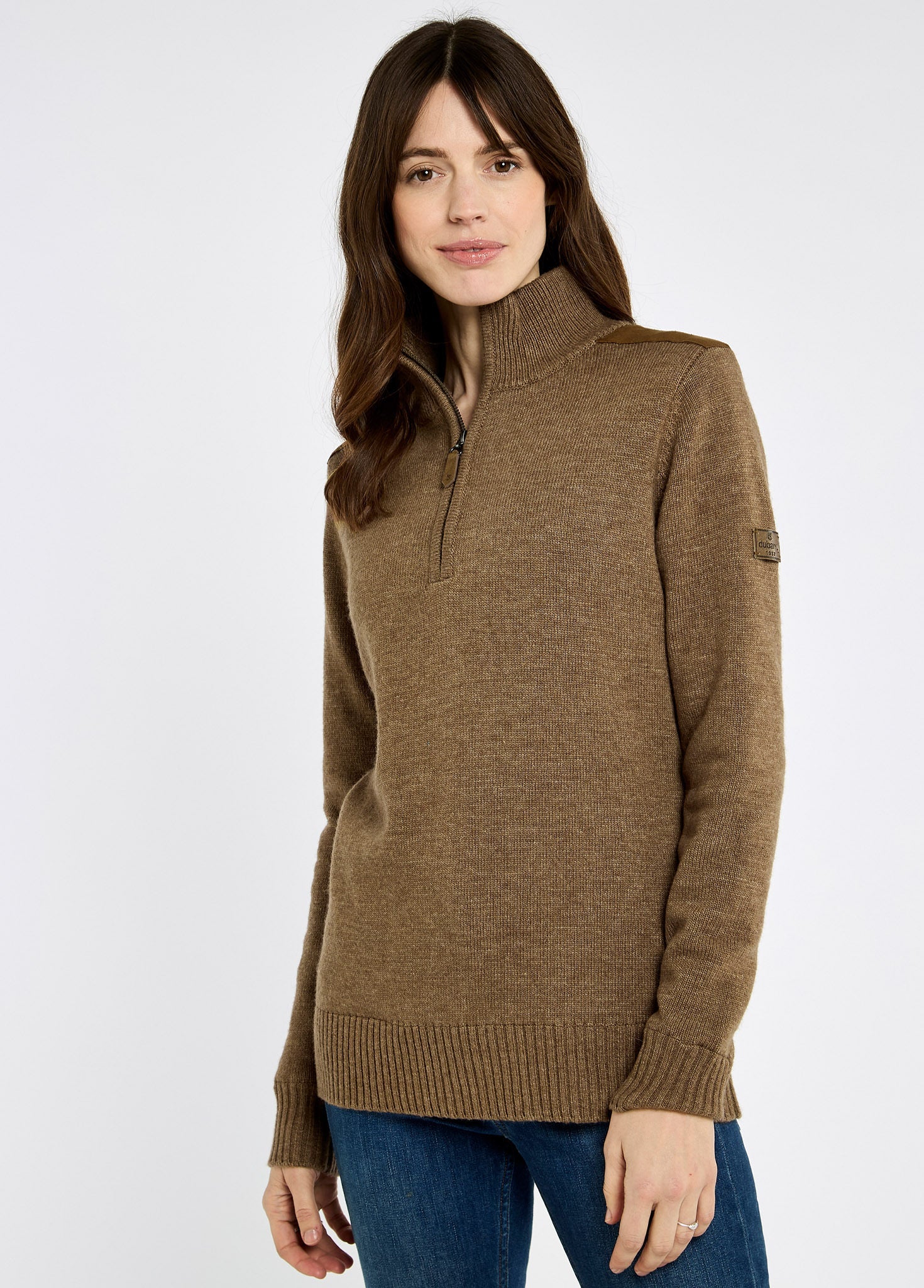 Hession Women's zip neck sweater - Elk