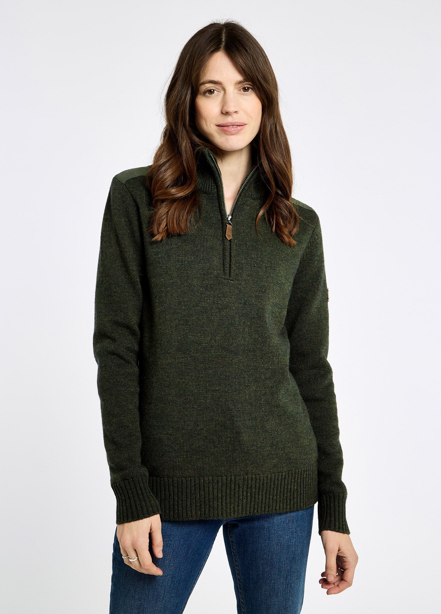 Hession Women's zip neck sweater - Olive