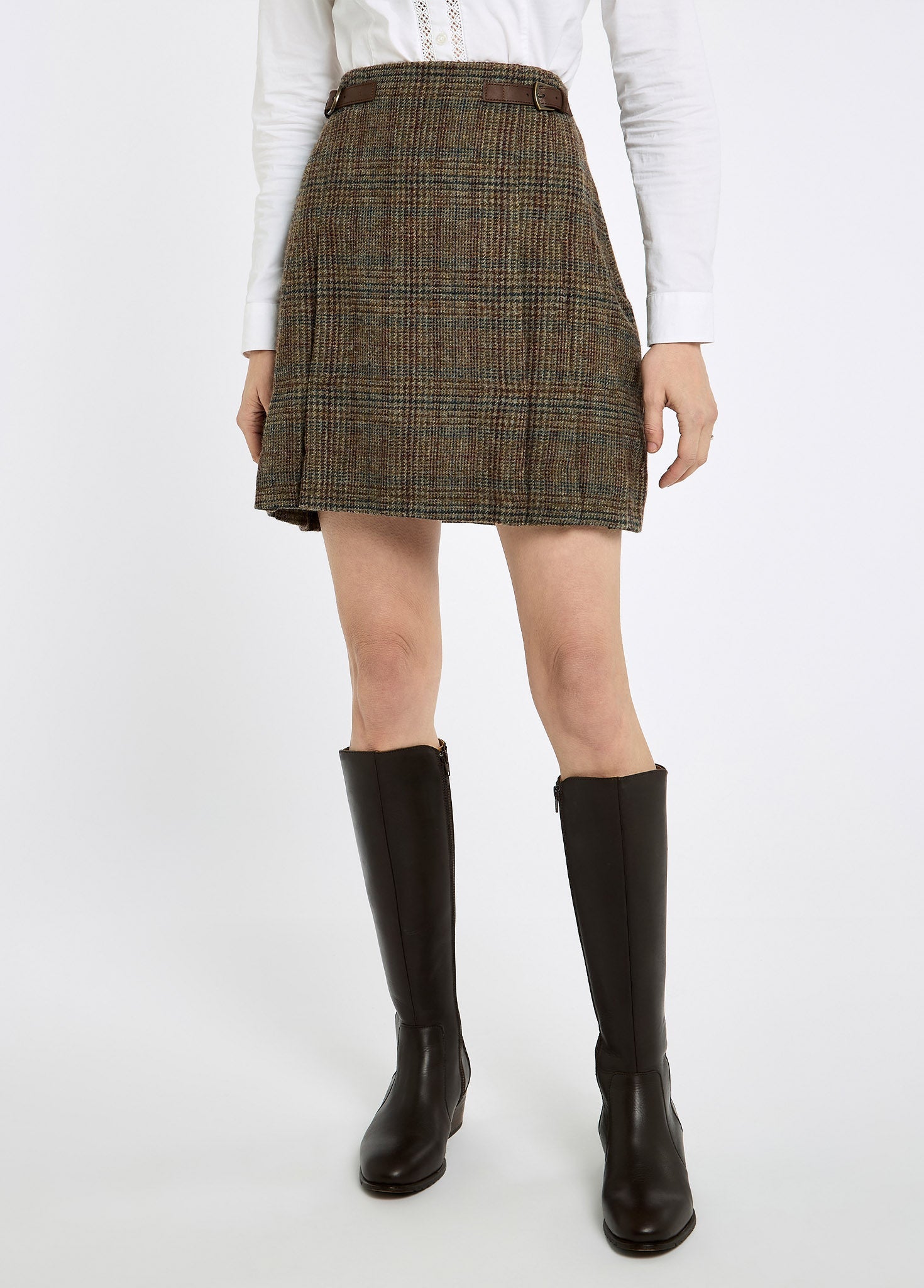 Hornbeam Ladies' pleated tweed skirt - Kelty Glen