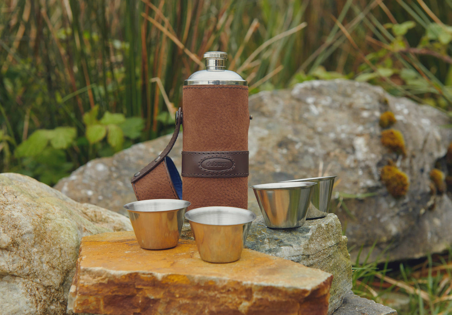 Jersey Hunter Flask in Dubarry Leather - Walnut