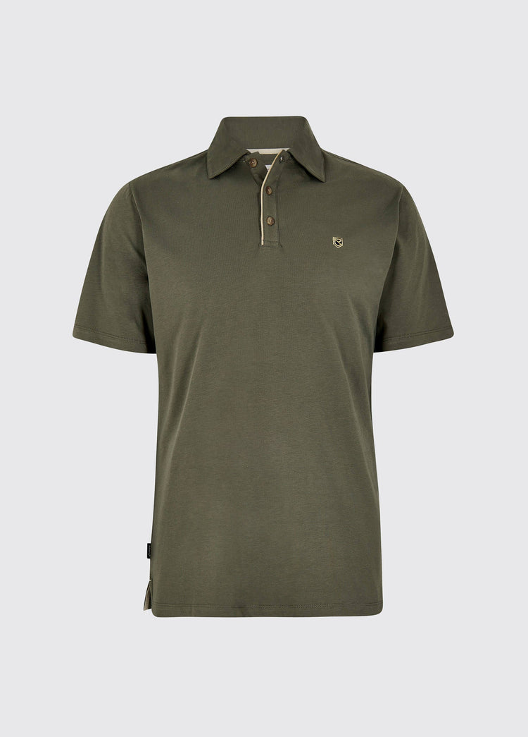 Kilmurray Men’s three-button polo - Kelp