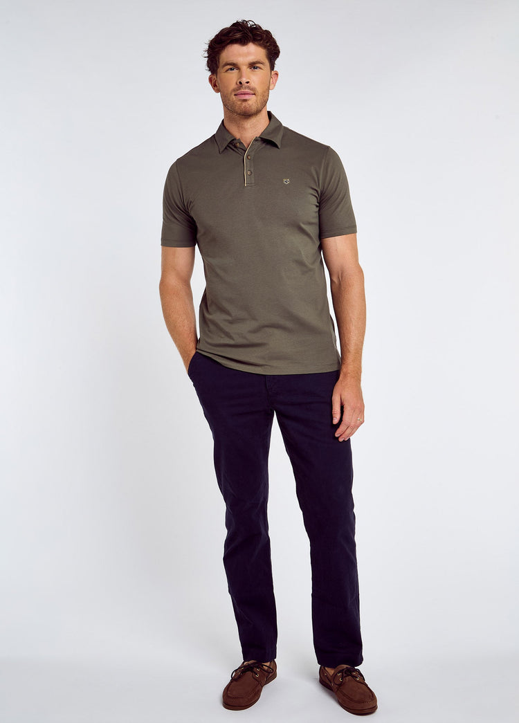 Kilmurray Men’s three-button polo - Kelp