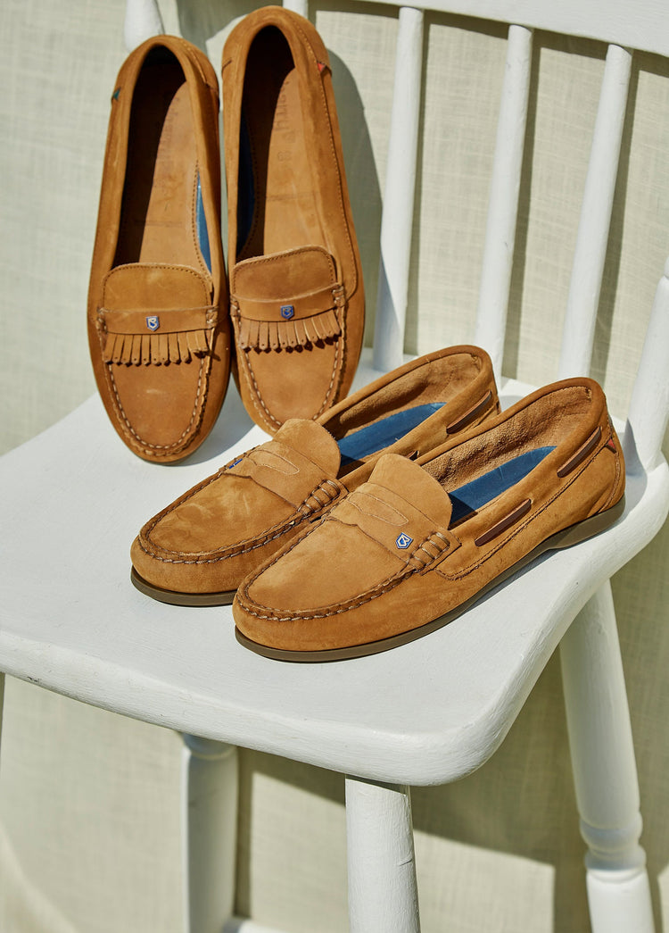 Belize Ladies' Boat Shoe - Cognac