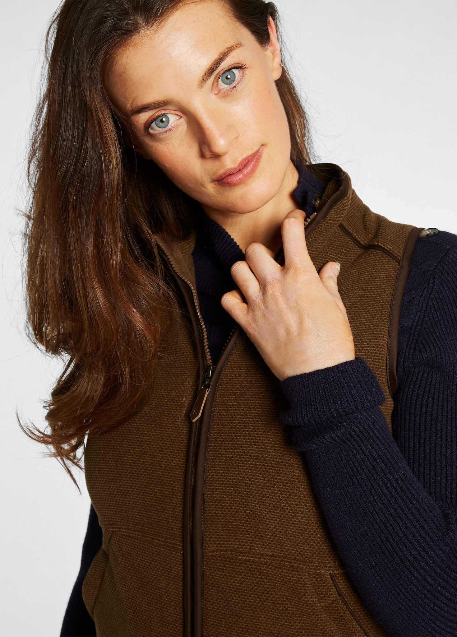 Carbury Ladies' Fleece Vest - Walnut