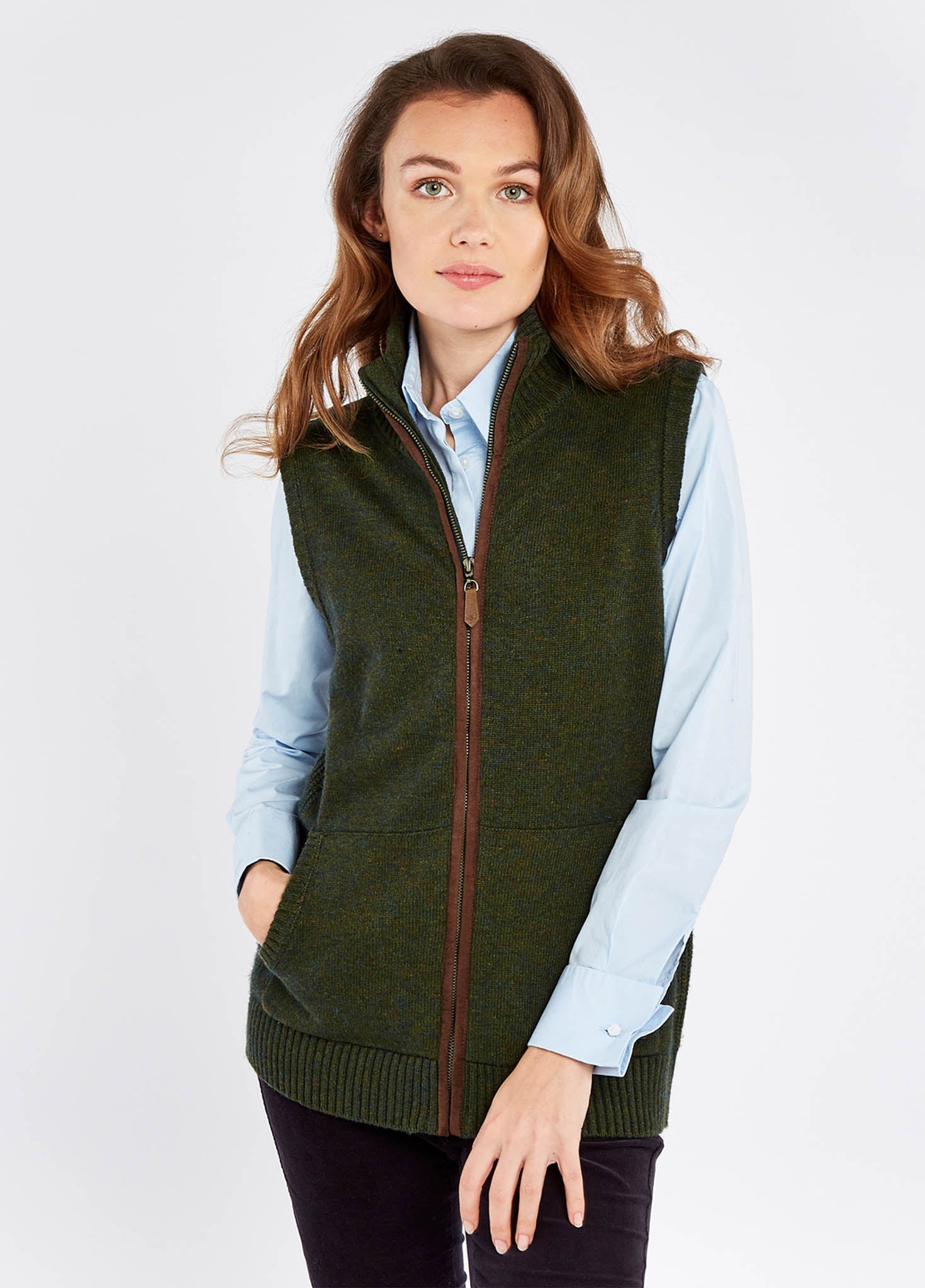 Sheedy Full Zip Sweater Vest - Olive