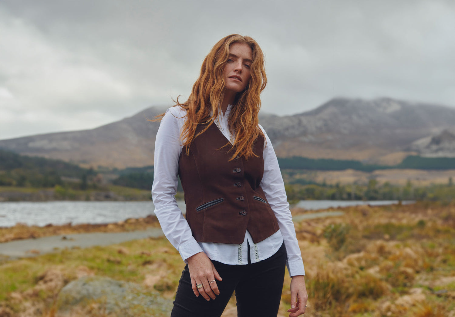 Greville Ladies' Tailored Waistcoat - Walnut