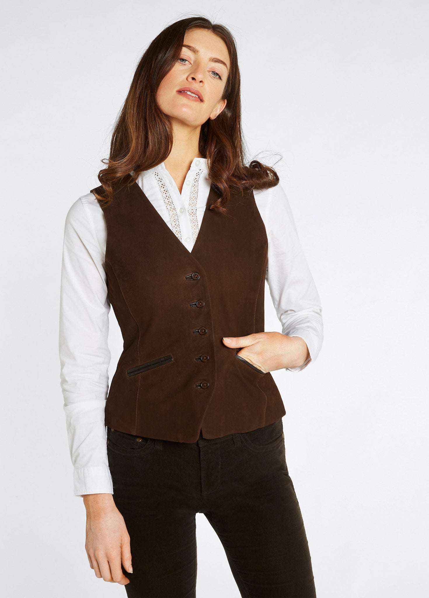 Greville Ladies' Tailored Waistcoat - Walnut
