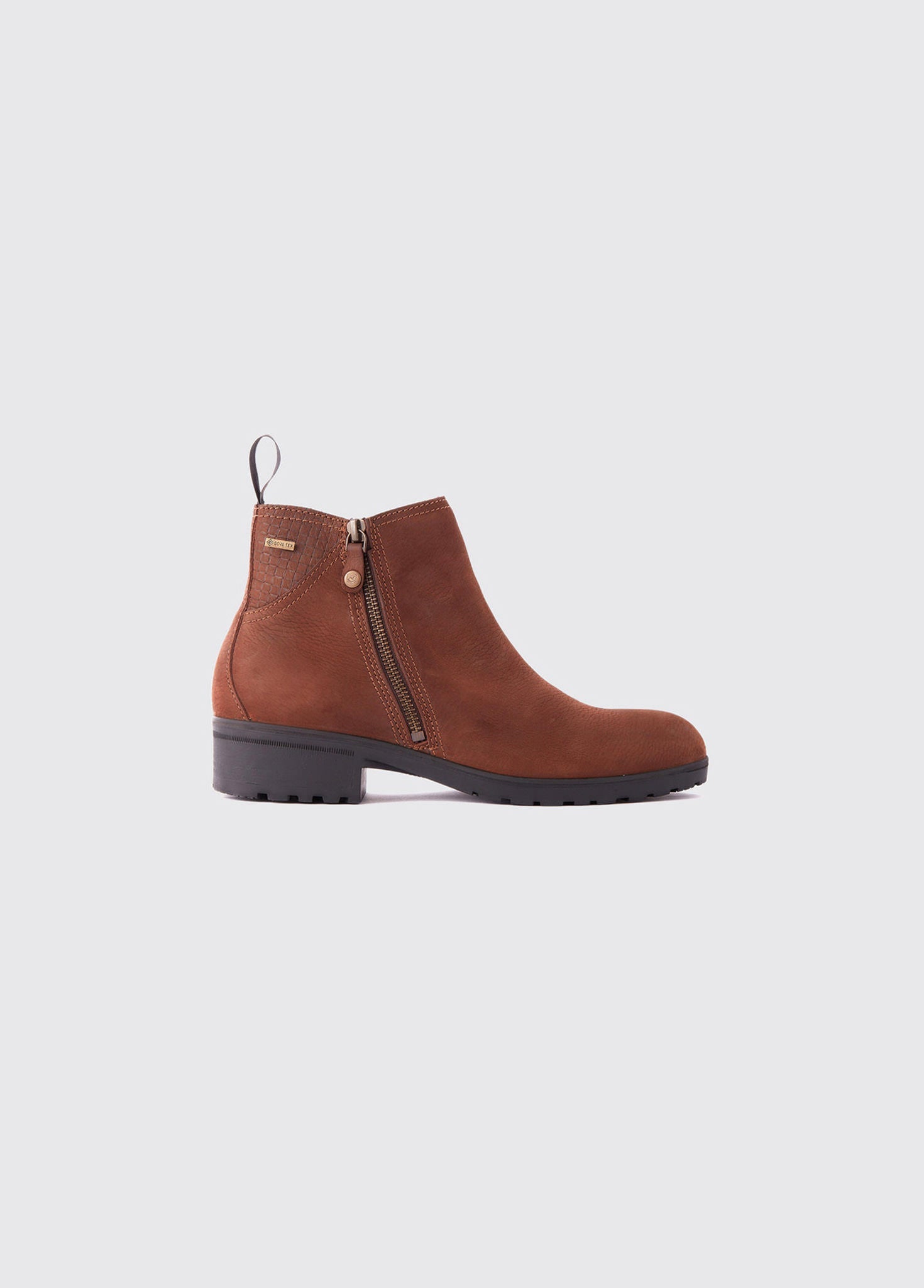 Carlow Side Zip Ankle Boot - Walnut