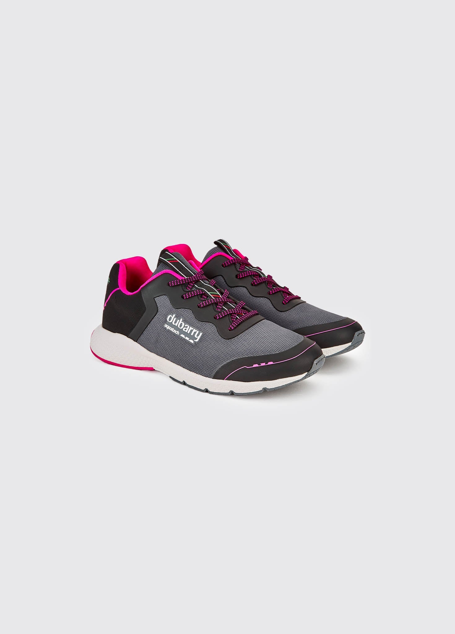 Palermo Ladies' Lightweight Sporty Sneaker - Steel/Cerise