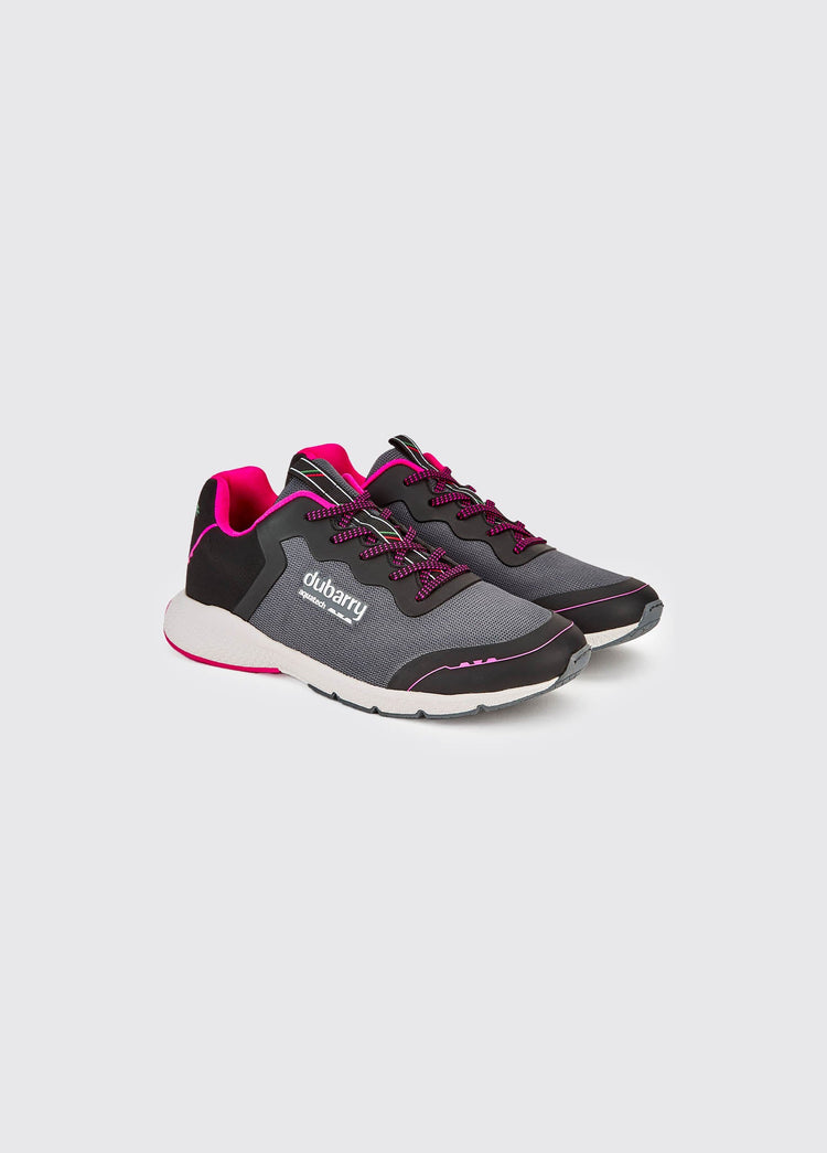 Palermo Ladies' Lightweight Sporty Sneaker - Steel/Cerise