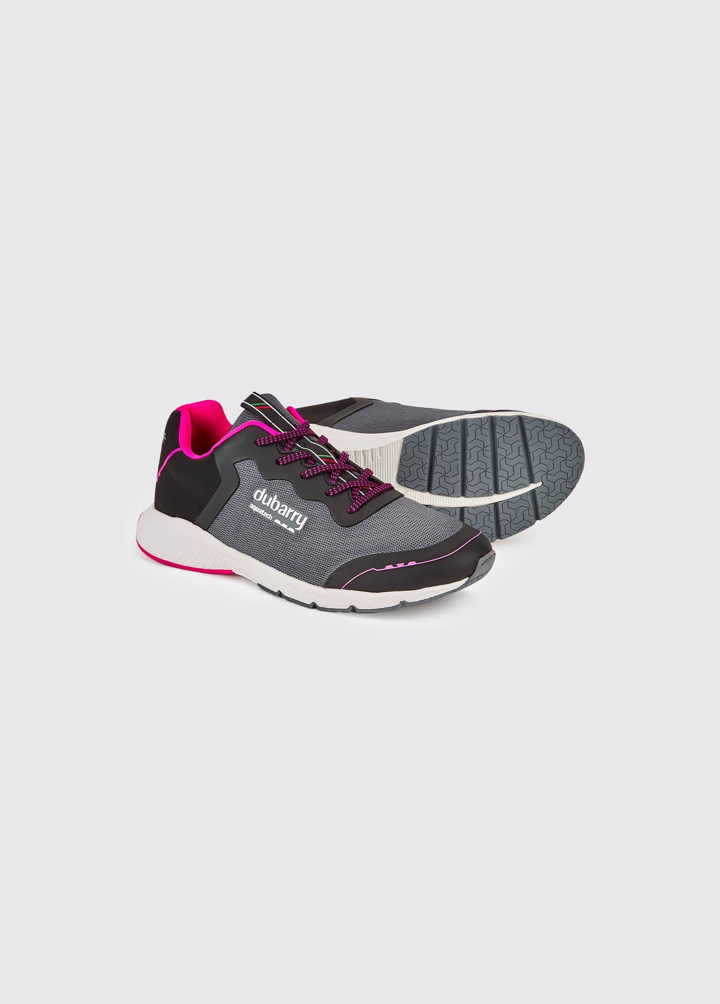 Palermo Ladies' Lightweight Sporty Sneaker - Steel/Cerise