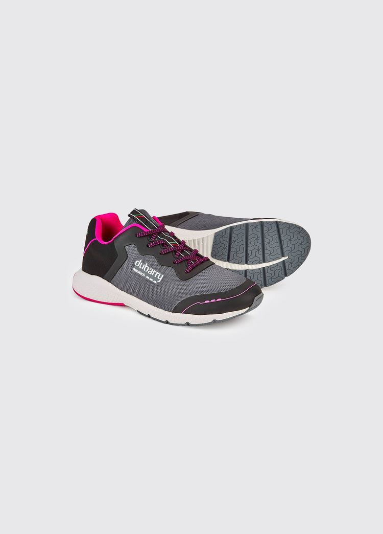 Palermo Ladies' Lightweight Sporty Sneaker - Steel/Cerise