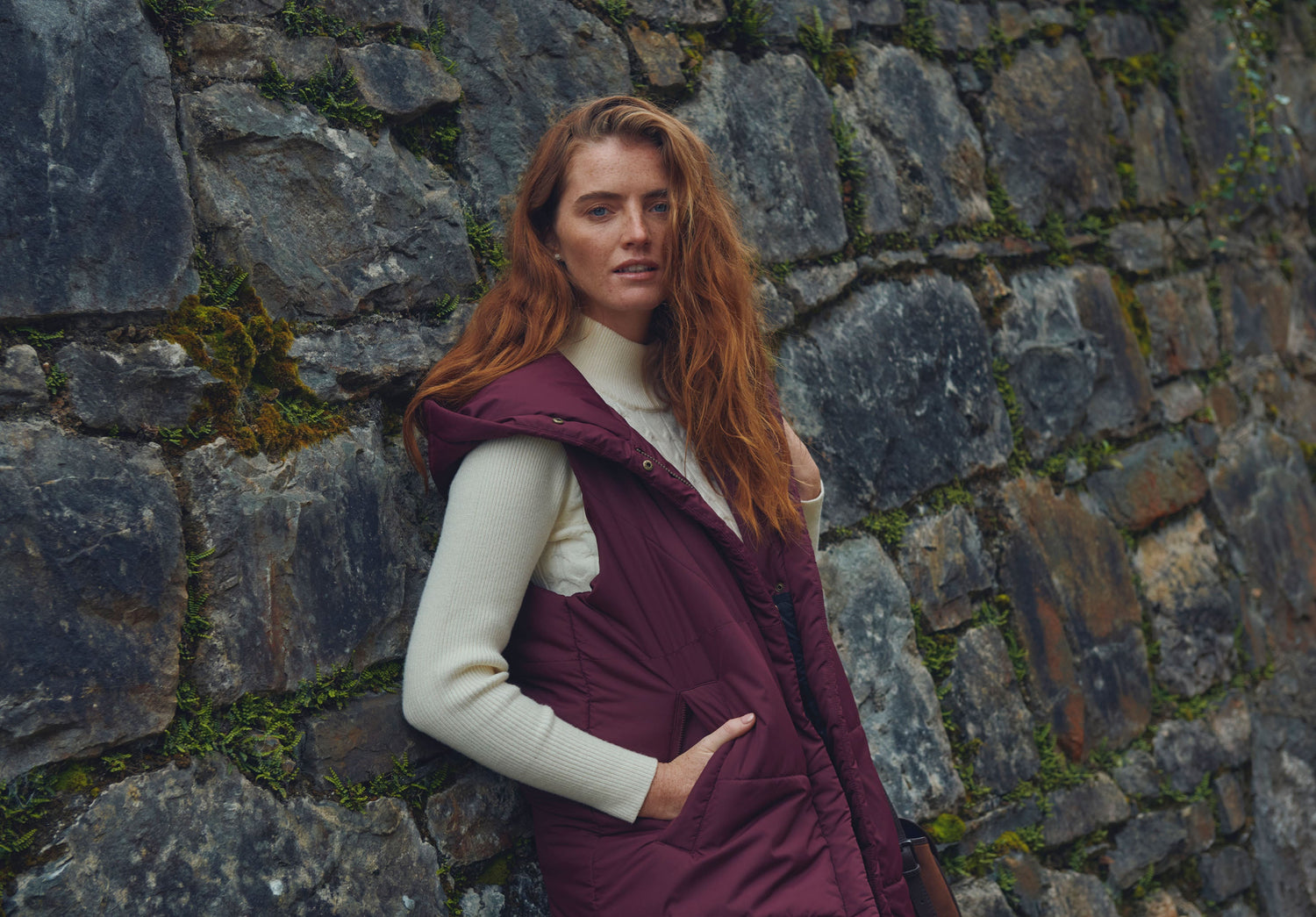 Ryan Women’s Hooded Vest - Ox Blood