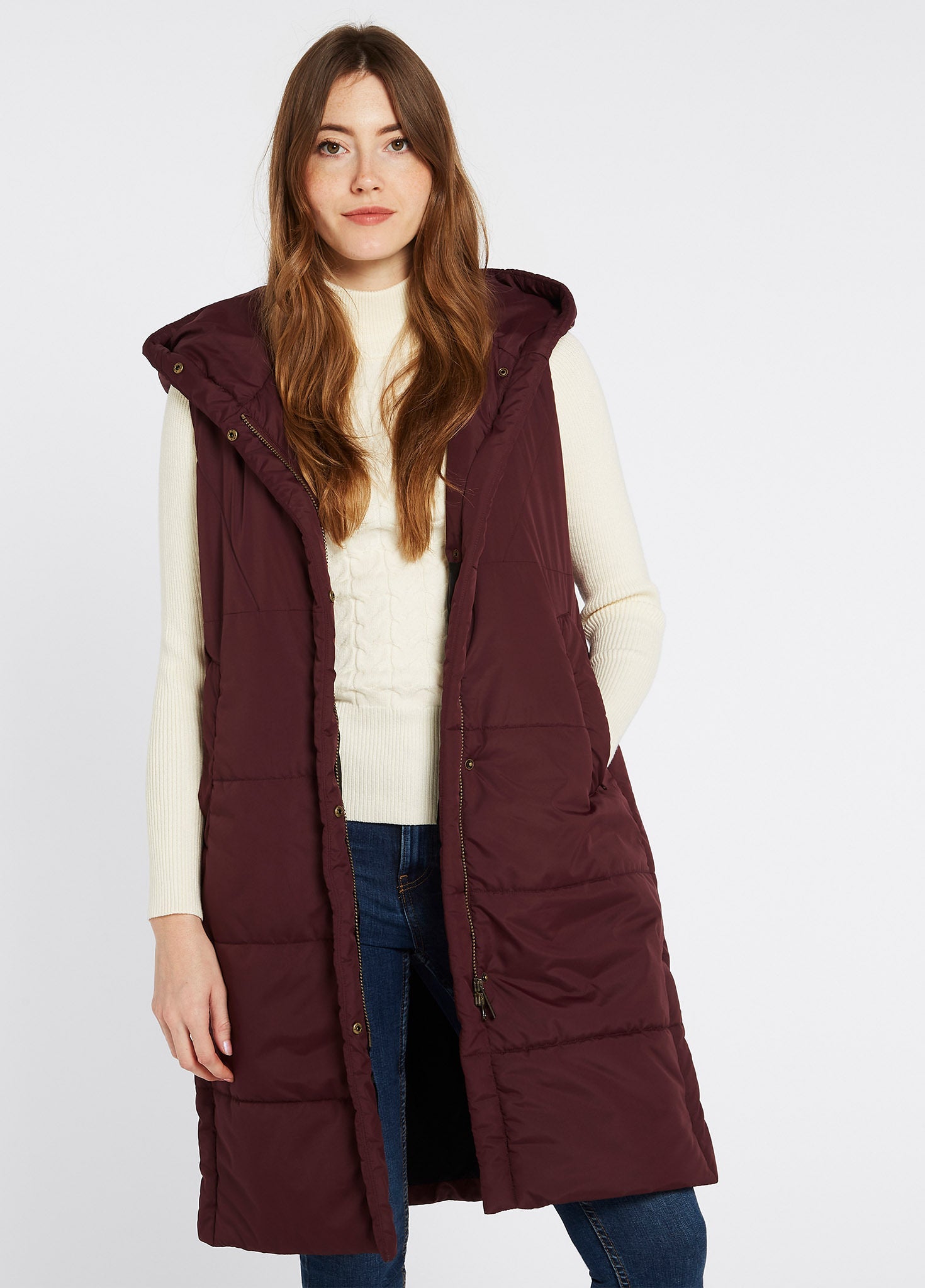 Ryan Women’s Hooded Vest - Ox Blood