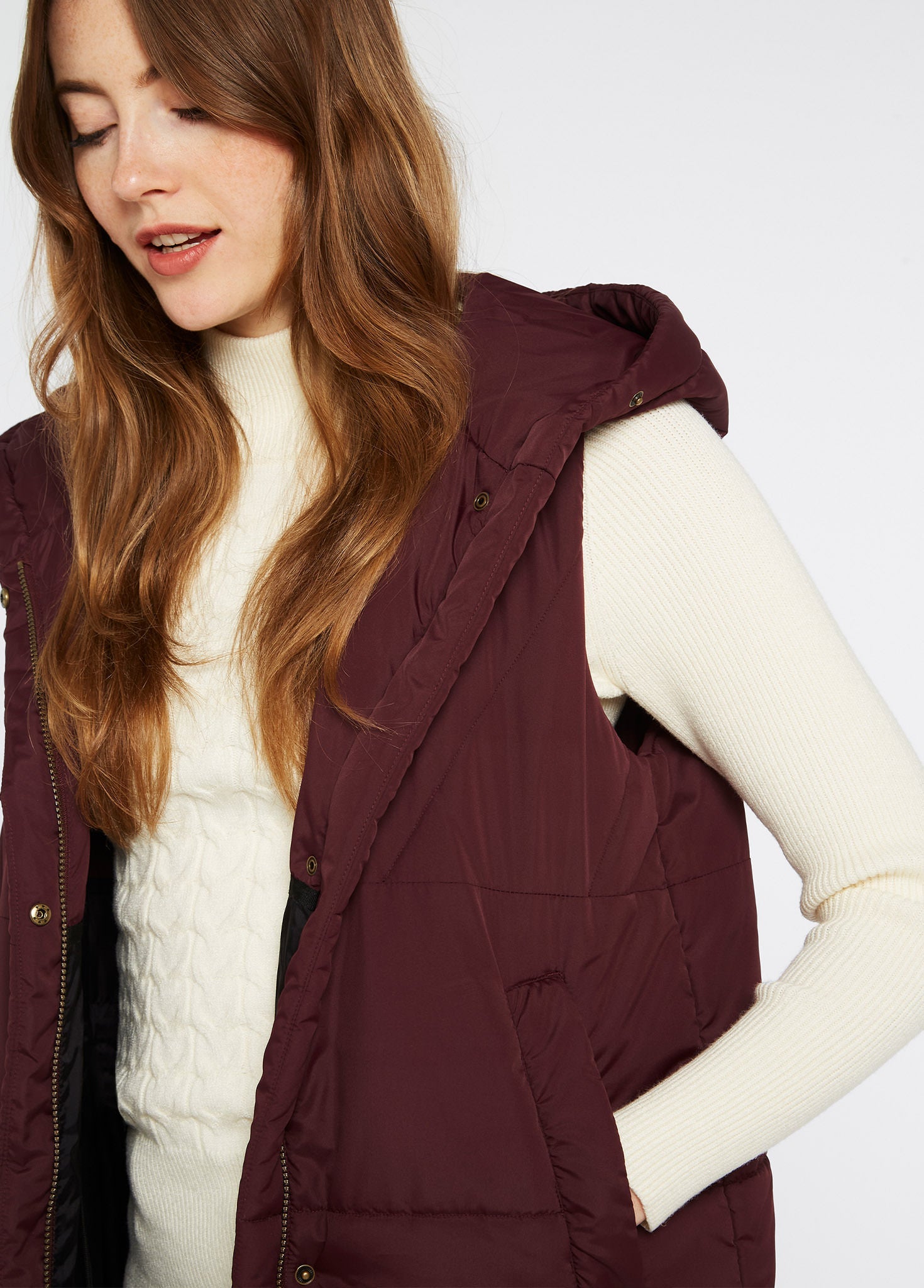 Ryan Women’s Hooded Vest - Ox Blood