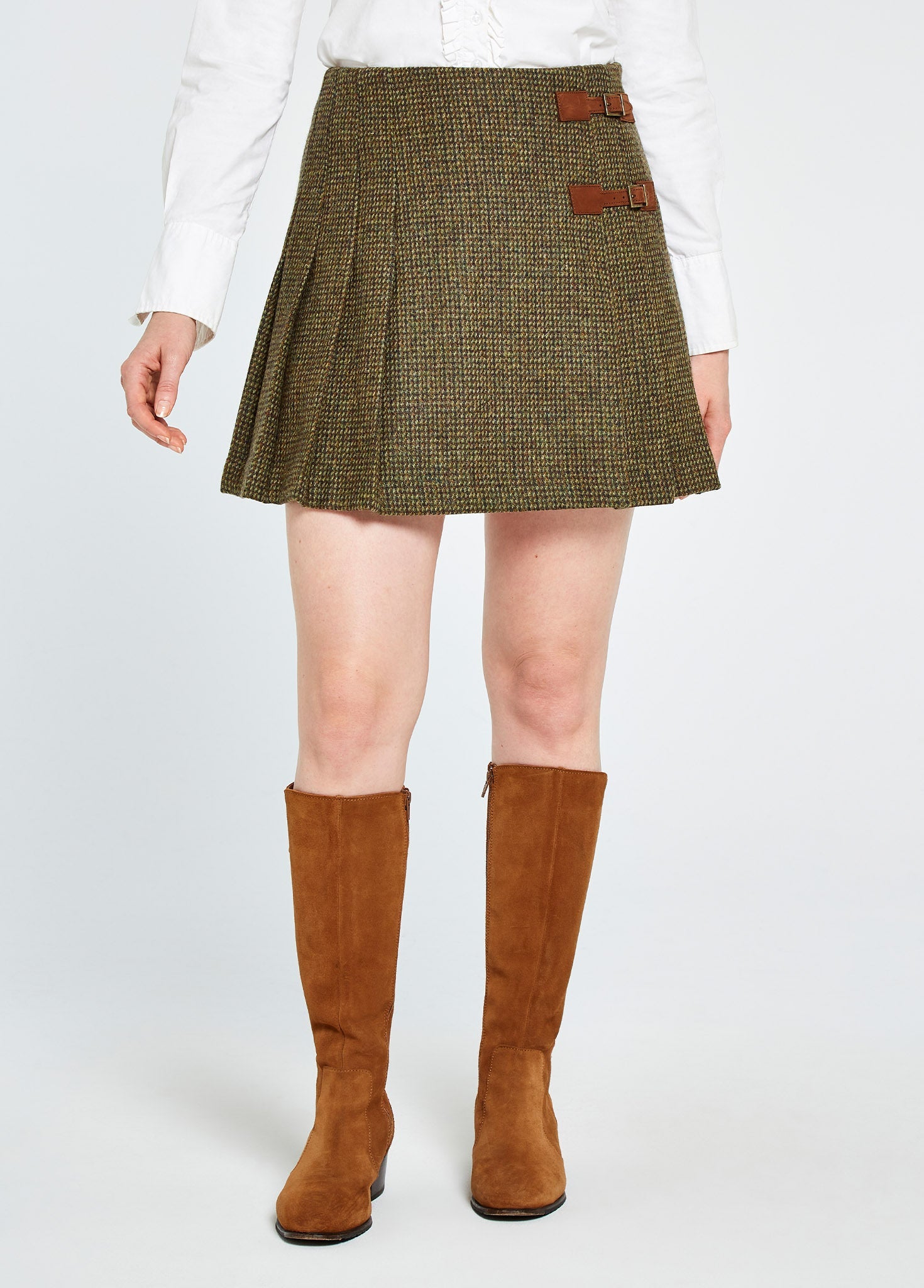 Blossom Tweed Skirt - Heath