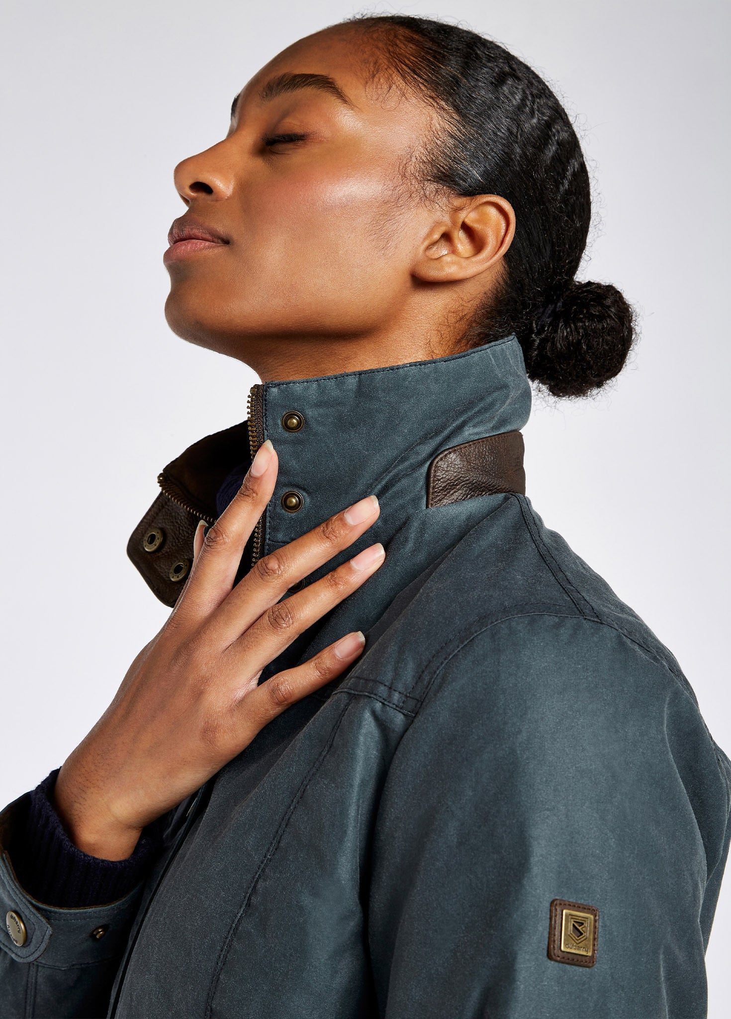 Mountrath Ladies Waxed Cotton Jacket - Dark Pebble