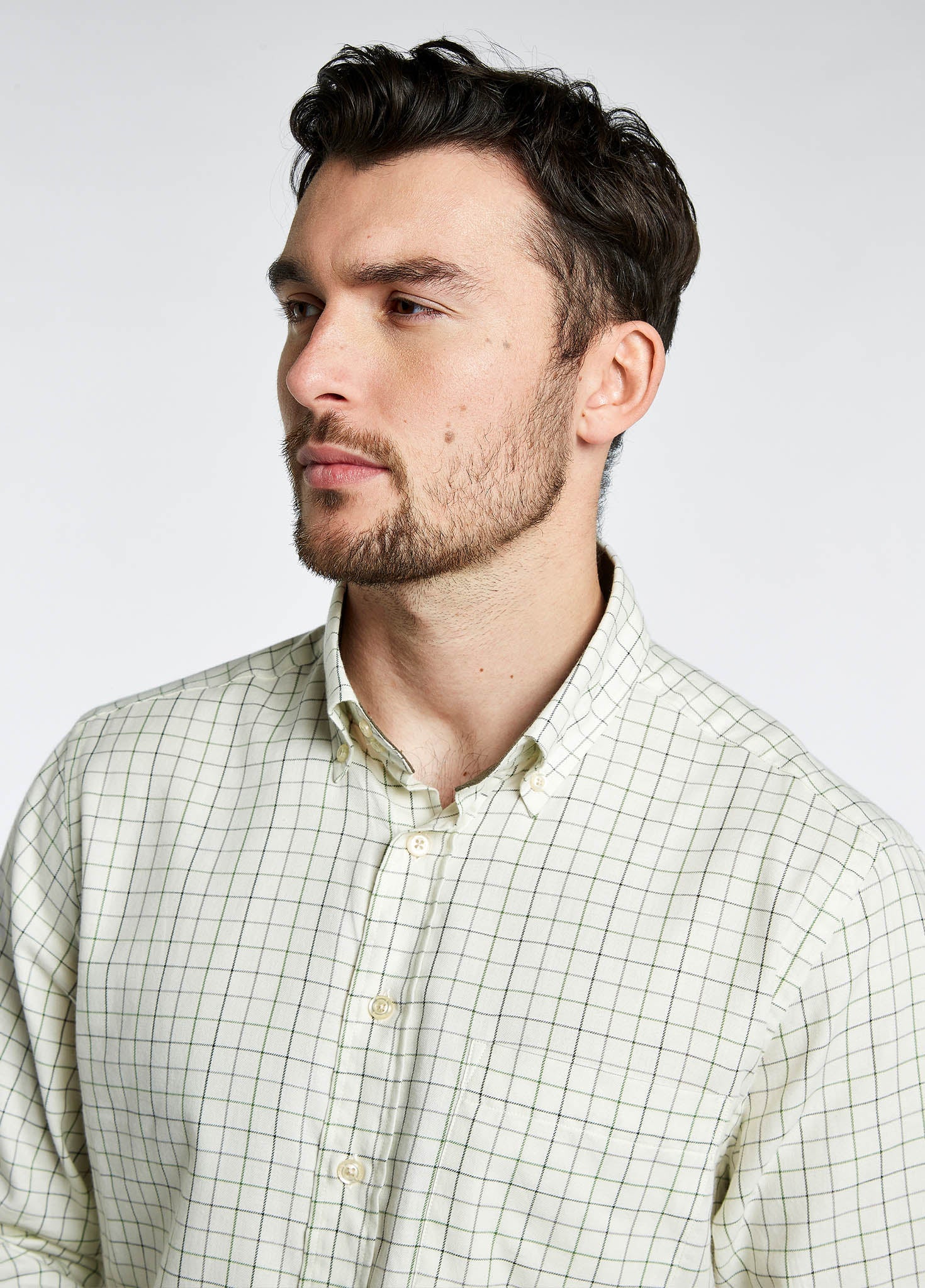 Hollymount Men's Check Shirt - Verdigris