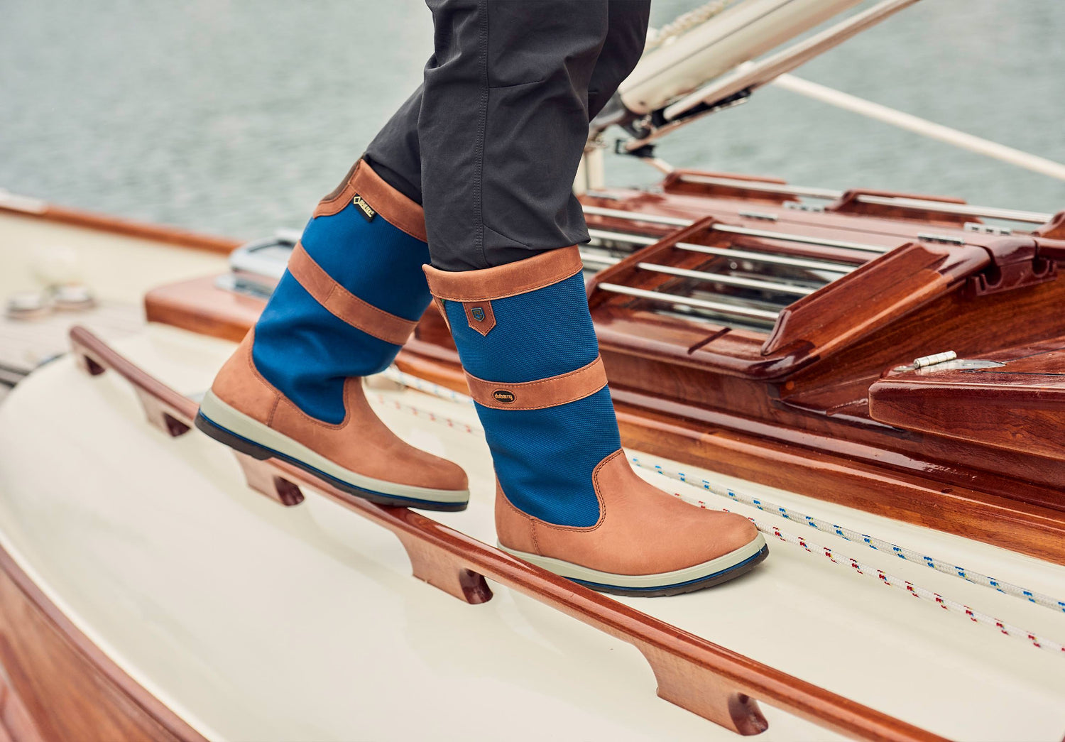 Shamrock Men's ExtraFit™  Sailing Boot - Navy/Brown