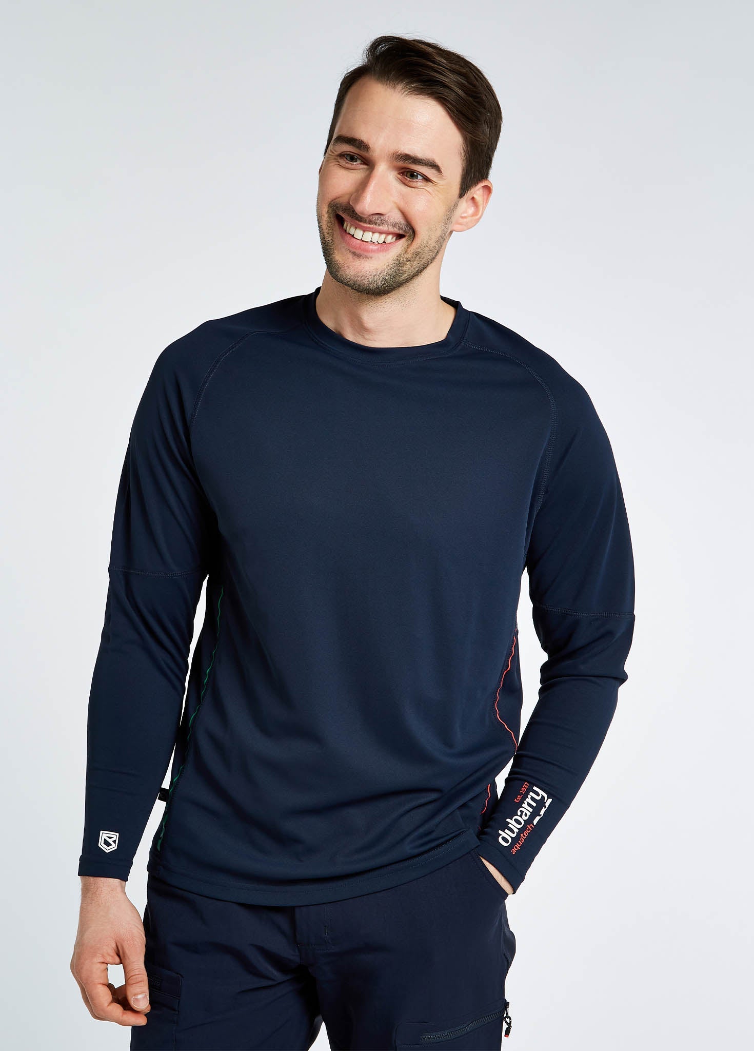 Ancona Men's Long-Sleeved T-Shirt  - Navy
