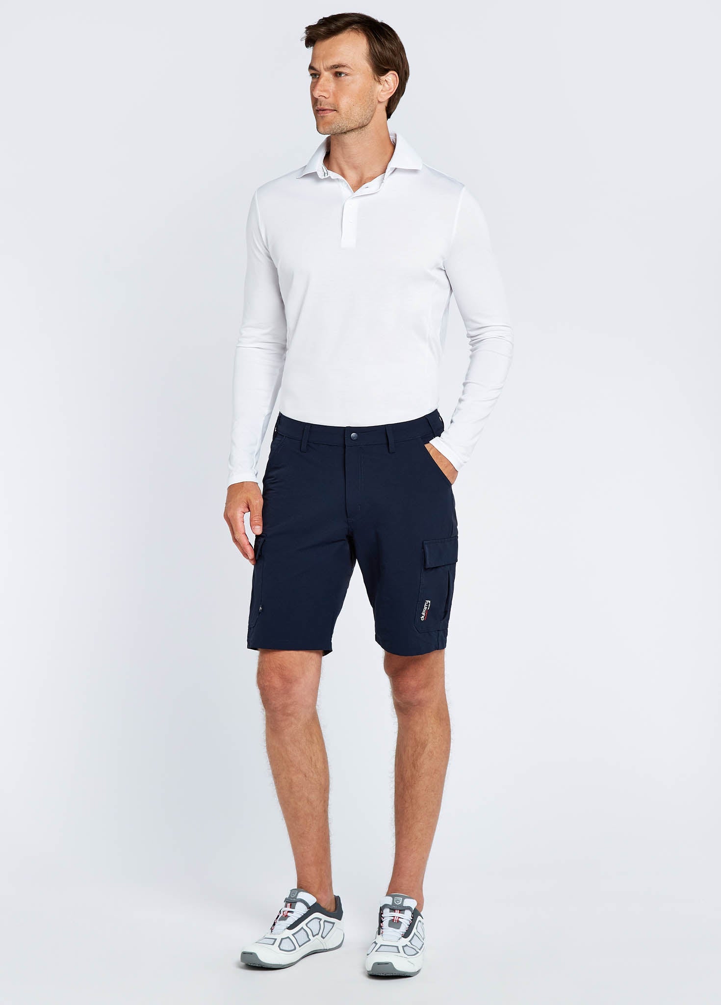 Freshford Mens Long-sleeved Polo - White