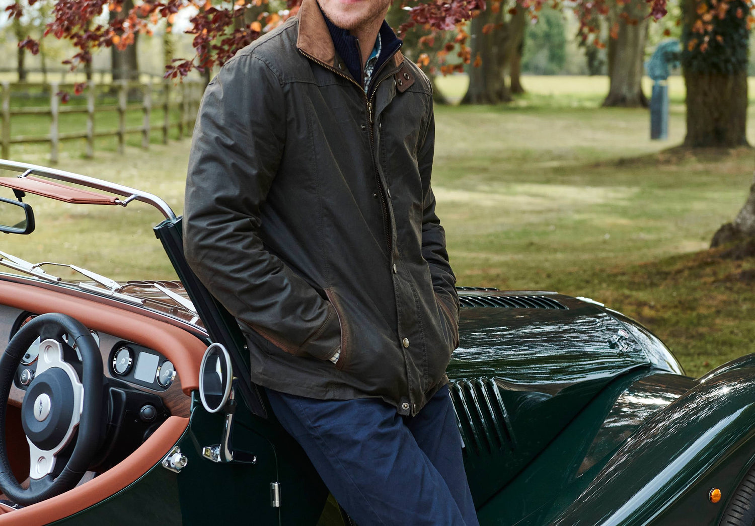 Carrickfergus Men's Waxed Cotton Jacket - Olive