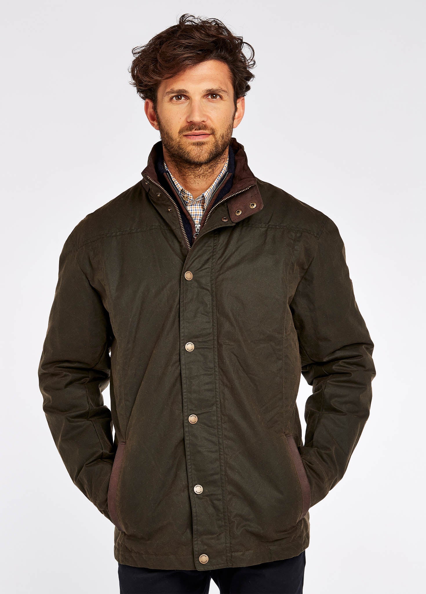 Carrickfergus Men's Waxed Cotton Jacket - Olive
