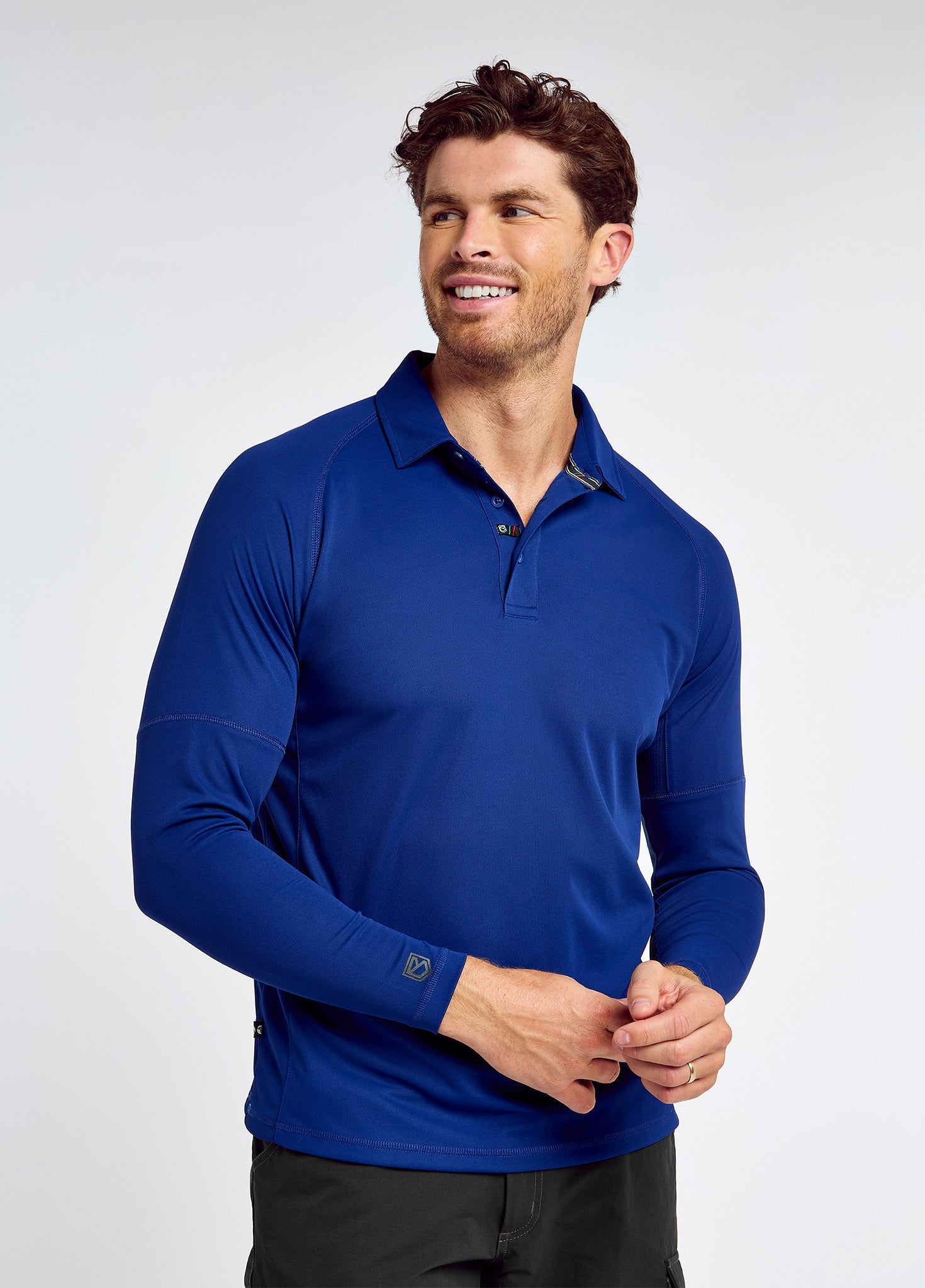 Piraeus Men's Long Sleeve Technical Polo - Ultramarine