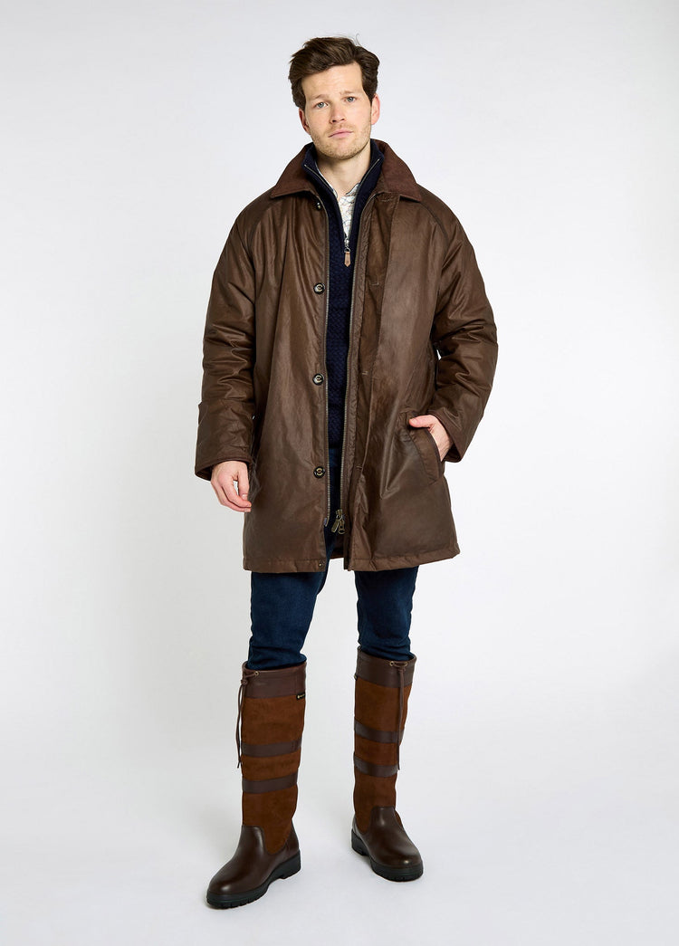 Prospect Men's waxed cotton coat - Café