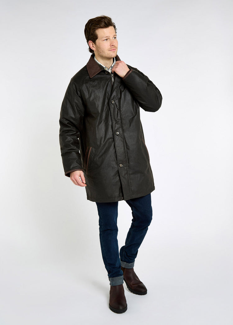 Prospect Men's waxed cotton coat - Verdigris