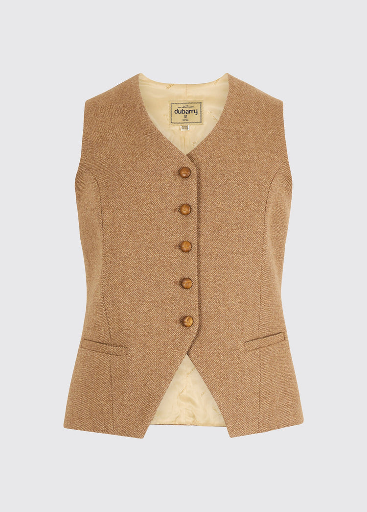 Robinswood Ladies' tweed waistcoat - Camel Twill