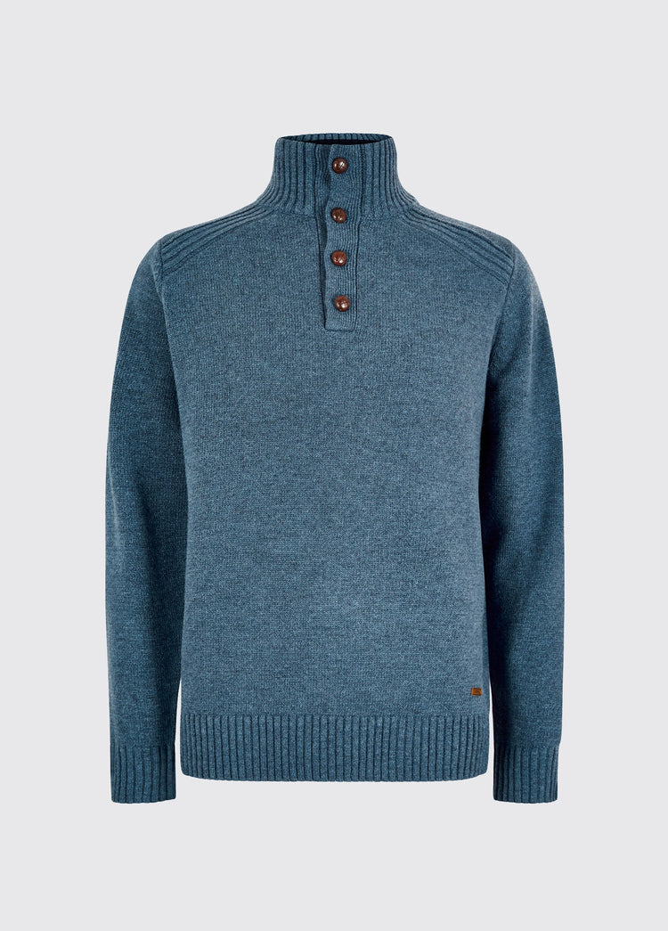 Shields Men’s button neck sweater - Indigo