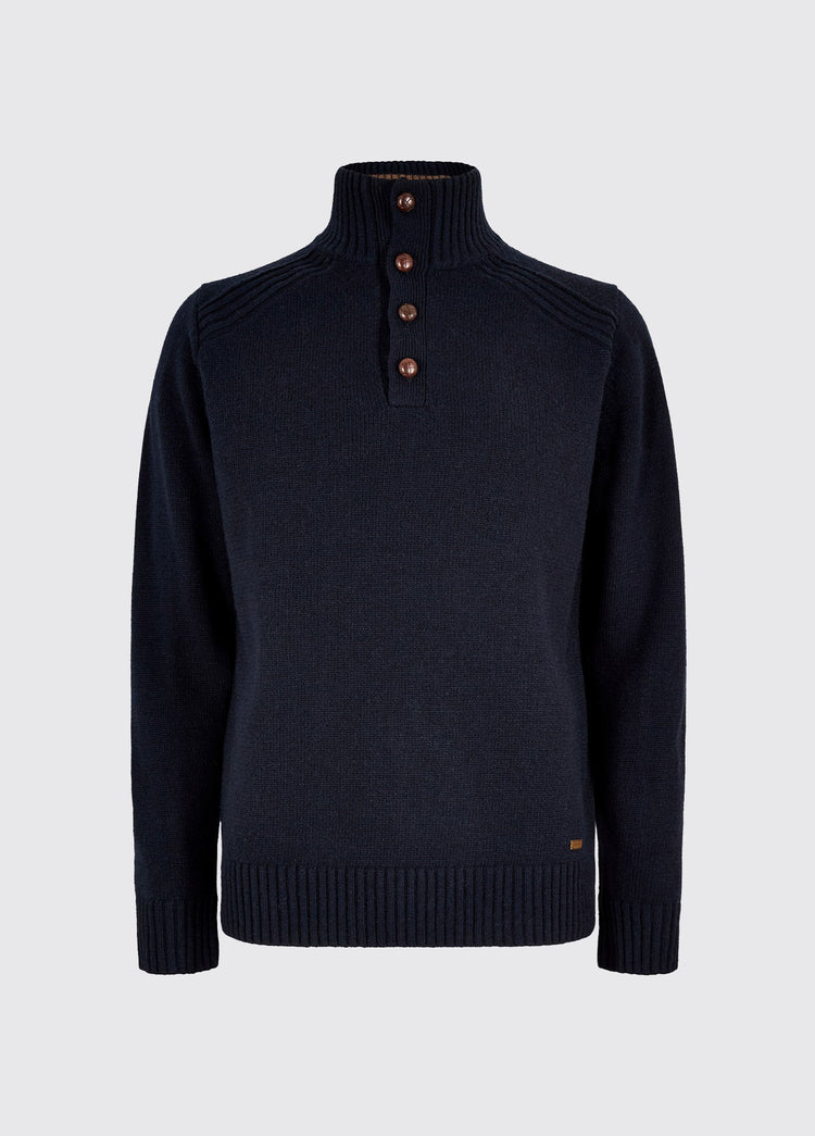 Shields Men’s button neck sweater - Navy