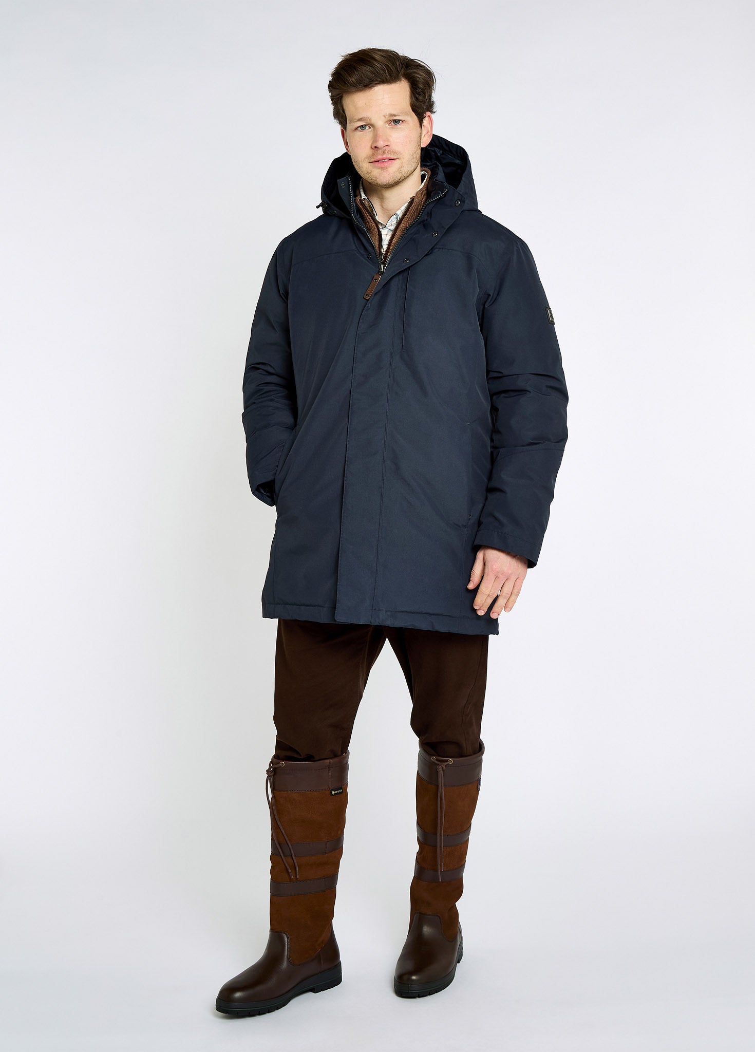 Swiftsheath Men’s waterproof, hooded technical down parka - Navy