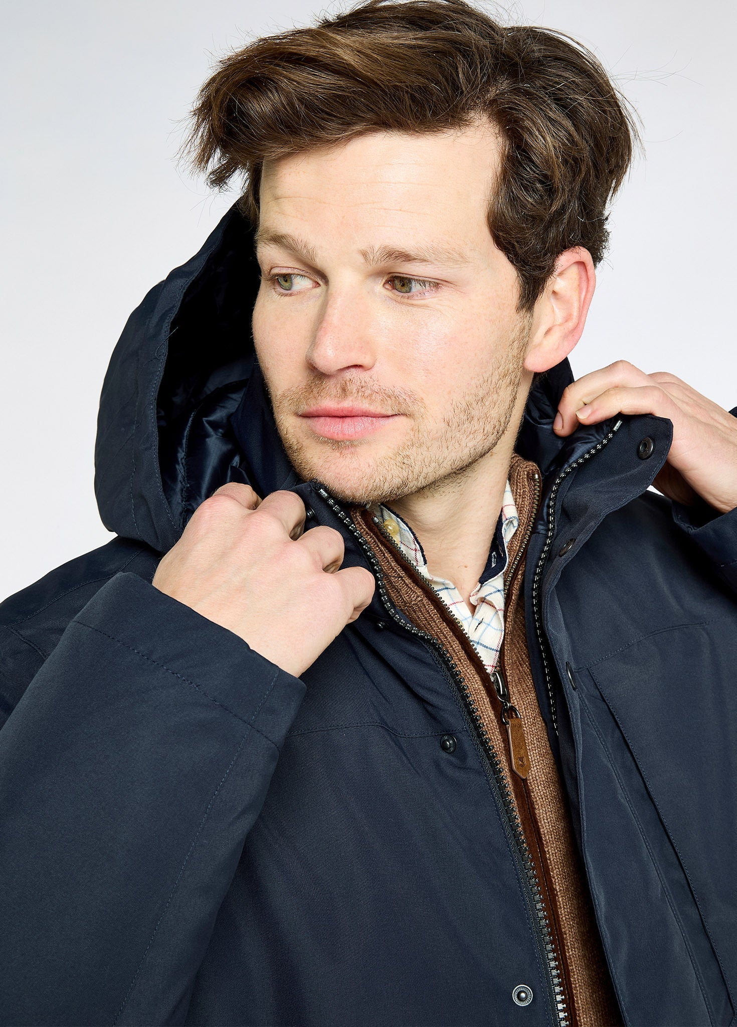Swiftsheath Men’s waterproof, hooded technical down parka - Navy