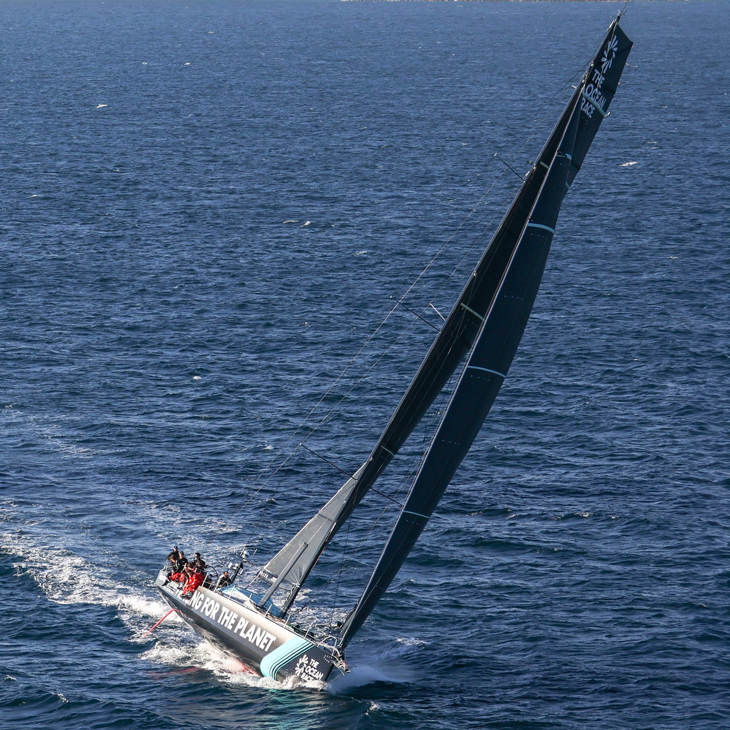 Square image of Mirpuri Foundation Racing team boat in the water//© Team Mirpuri | Sailing Energy