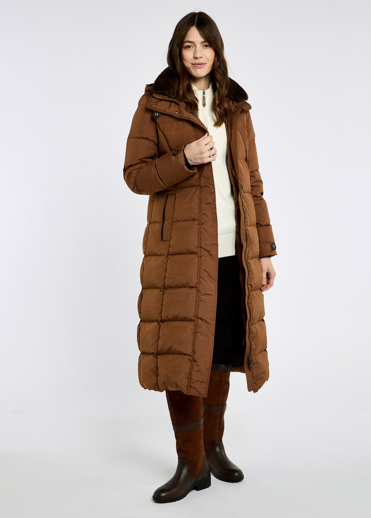 Aldborough Women's full length down jacket - Russet