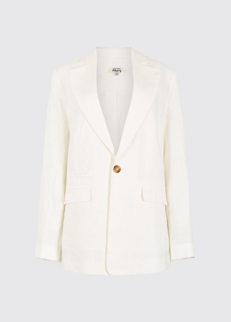 Avonlea Ladies' tailored linen jacket - White