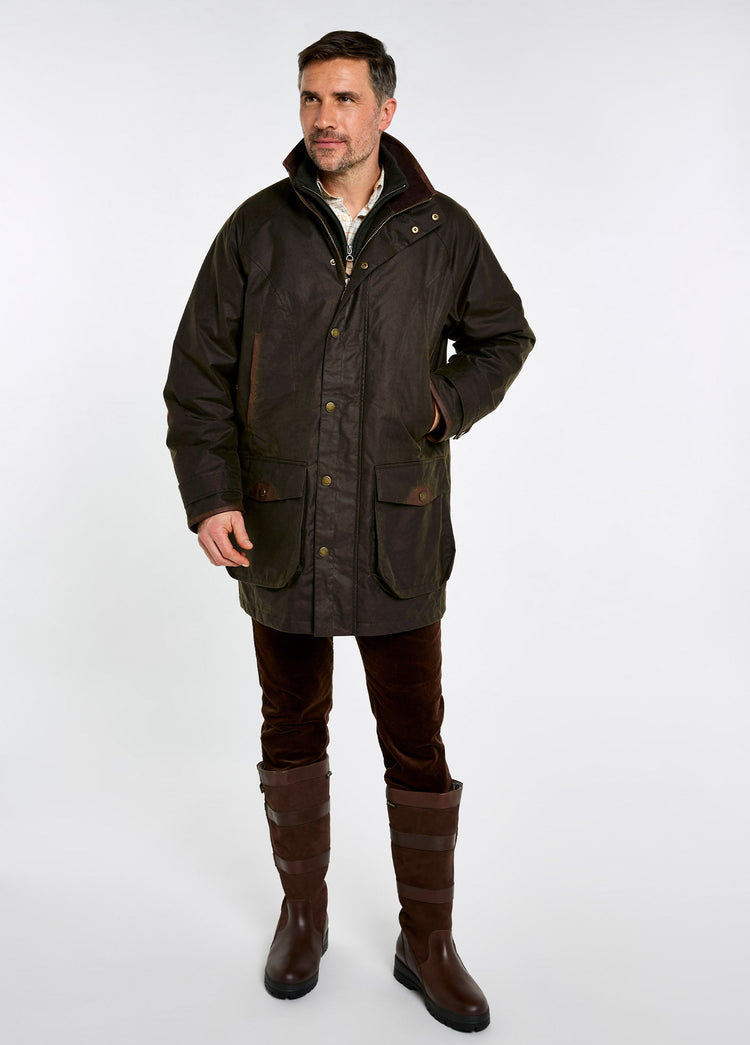 Ballylee Men’s Waxed Cotton Field Jacket - Olive