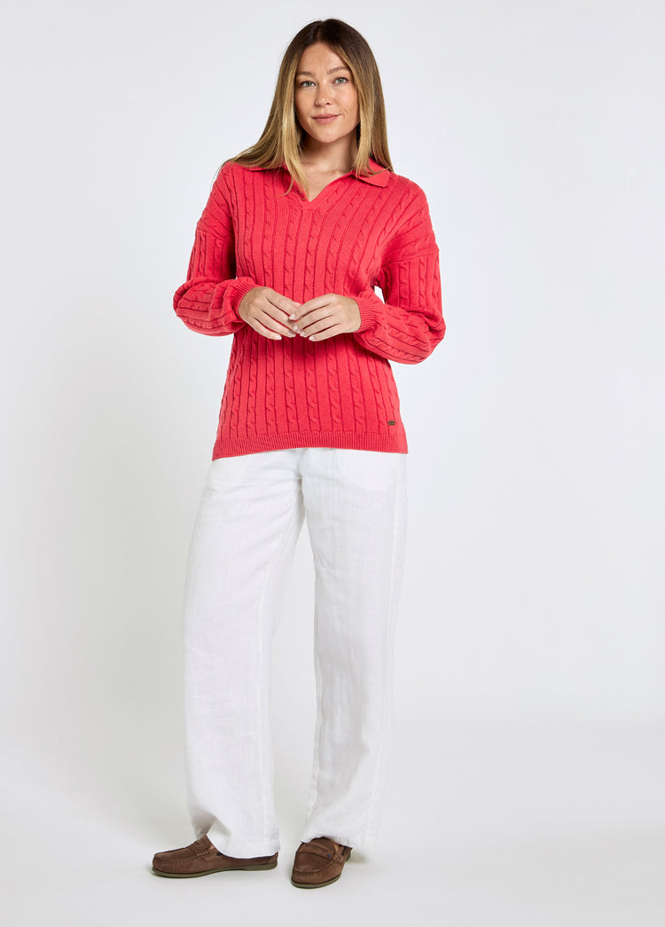 Brownville Women's Cable Knit Jumper - Coral