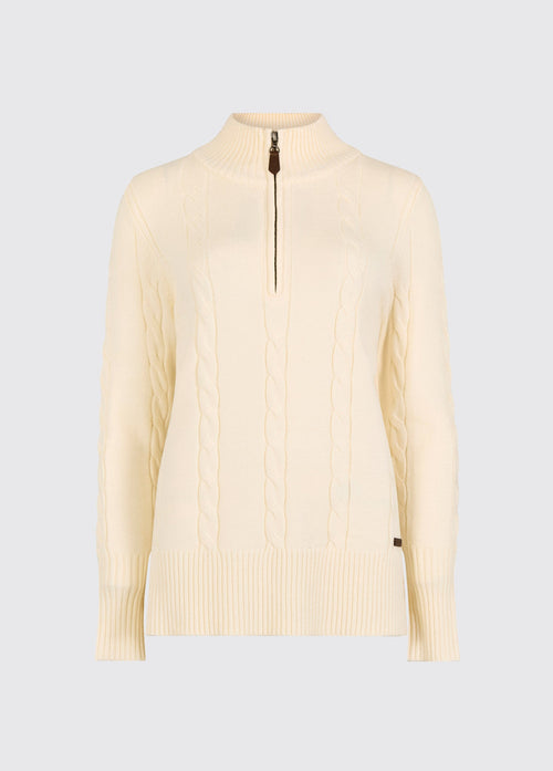 Burtonpoint Womens' 1/4 Zip Sweater - Chalk