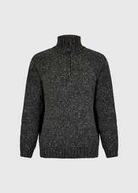 Callaghan Men’s Irish Knit Zip Neck Sweater - Charcoal